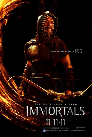 Illustration for article titled New Immortals character posters show off Mickey Rourke's violent bunny helmet